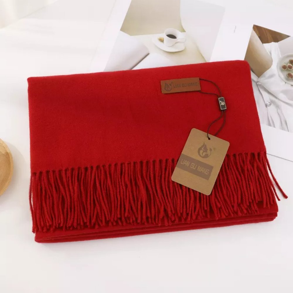 Cashmere Feel Solid Scarf, Luxurious Long Extra Large Women Men shawl